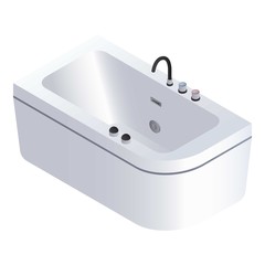 Modern bathtub icon. Isometric of modern bathtub vector icon for web design isolated on white background