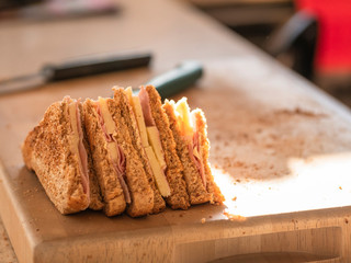 Sandwiches on a cutting board