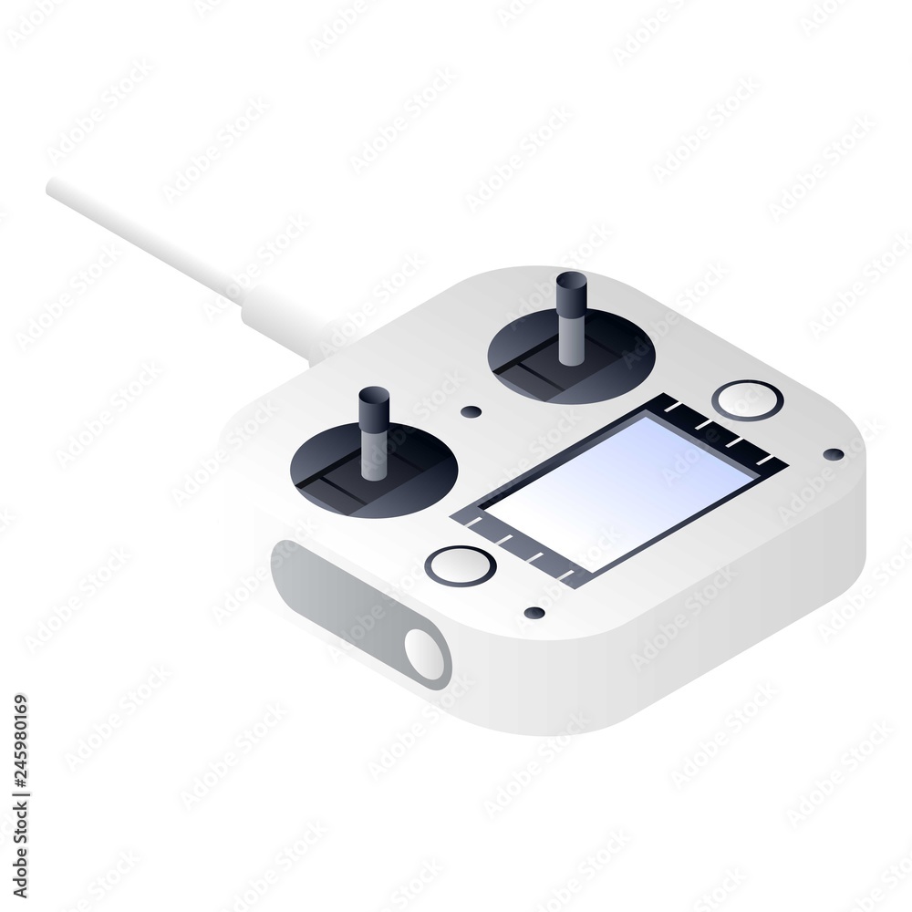 Poster drone radio remote control icon. isometric of drone radio remote control vector icon for web design 