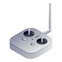 Drone remote controller icon. Isometric of drone remote controller vector icon for web design isolated on white background