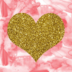 Golden heart illustration