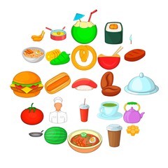 Sup icons set. Cartoon set of 25 sup vector icons for web isolated on white background