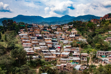 Favelas in Medellin, Kolumbien