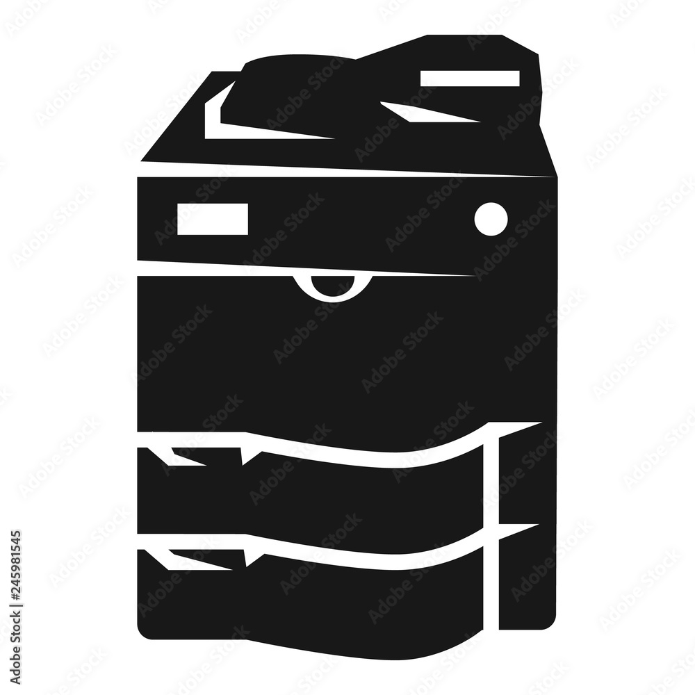 Poster copy machine icon. simple illustration of copy machine vector icon for web design isolated on white 