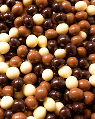 Chocolate candies with nuts.