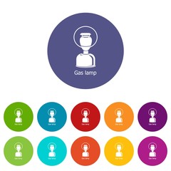 Gas lamp icons color set vector for any web design on white background