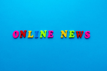 online news on blue background