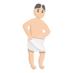 Fototapeta premium Man in spa towel icon. Cartoon of man in spa towel vector icon for web design isolated on white background