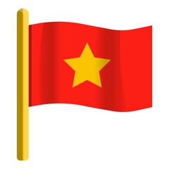 Vietnam flag icon. Cartoon of Vietnam flag vector icon for web design isolated on white background