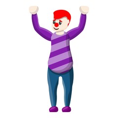 Fototapeta na wymiar Clown hands up icon. Cartoon of clown hands up vector icon for web design isolated on white background