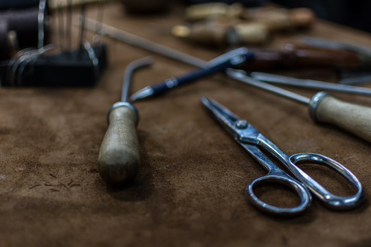Tools for leather/saddle work.