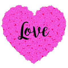 Pink Rose Valentine Love Heart