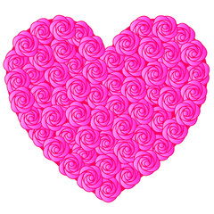 pink rose valentine heart