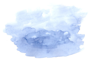 Abstract blue watercolor background. Textured paper backdrop.