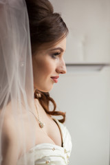 bride portrait of a wedding in profile