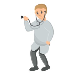 Pediatrician stethoscope icon. Cartoon of pediatrician stethoscope vector icon for web design isolated on white background