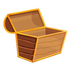 Empty dower chest icon. Cartoon of empty dower chest vector icon for web design isolated on white background