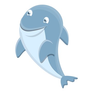 Sea dolphin icon. Cartoon of sea dolphin vector icon for web design isolated on white background