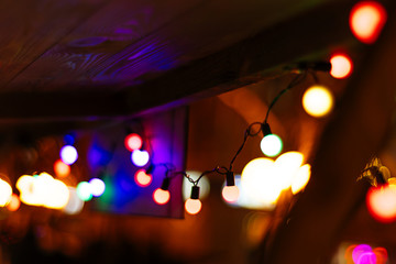Fototapeta na wymiar blurred background with christmas bokeh