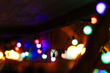 Fototapeta na wymiar blurred background with christmas bokeh