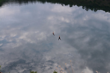 descent over the lake