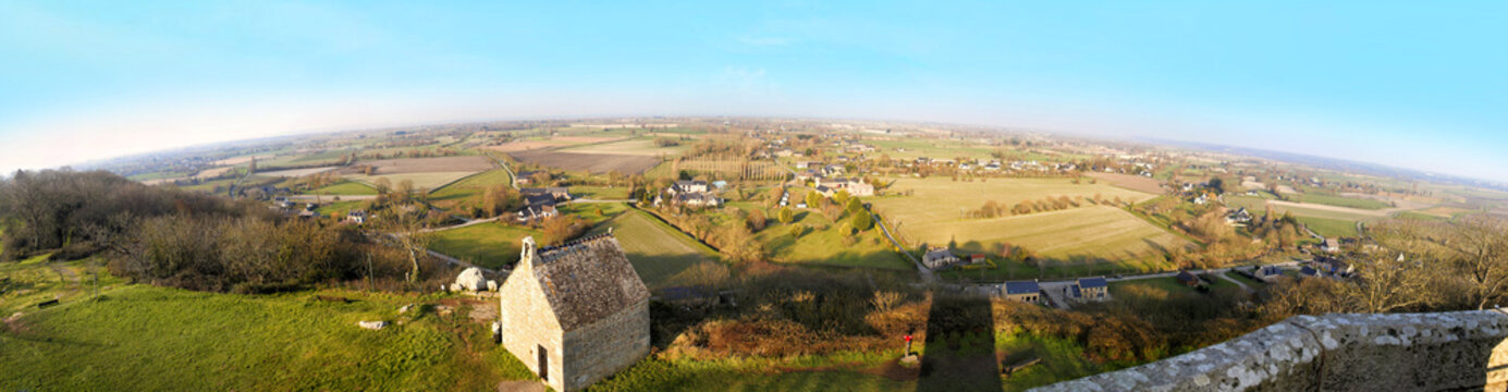 Panoramic of Mont-Dol near Saint-Malo-city, Brittany, France