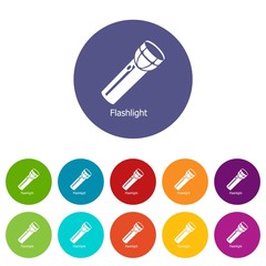 Flashlight icons color set vector for any web design on white background