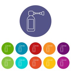 Inhaler icons color set vector for any web design on white background