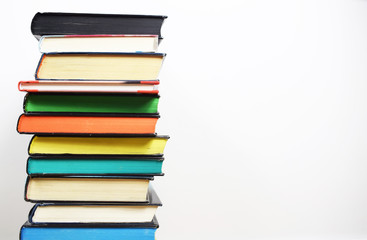 Pile of books isolated on white background