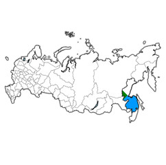Khabarovsk Krai on administration map of russia