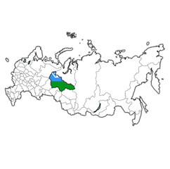 Yugra on administration map of russia