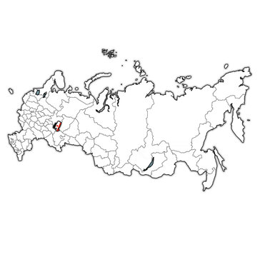 udmurtia Oblast on administration map of russia