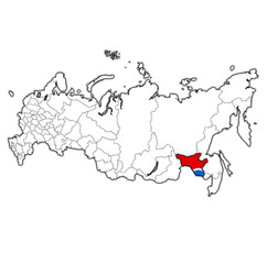 Amur oblast on administration map of russia
