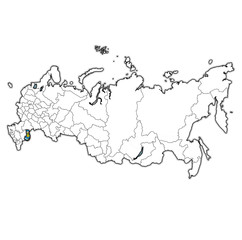 Astrakhan oblast on administration map of russia