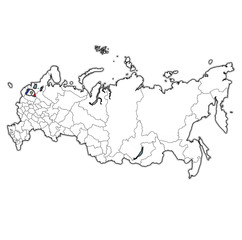 Fototapeta na wymiar Novgorod oblast on administration map of russia