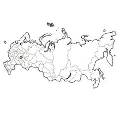 Chuvashia on administration map of russia