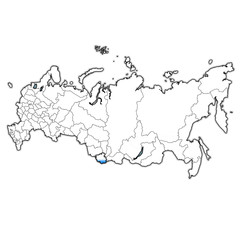 Altai Republic on administration map of russia