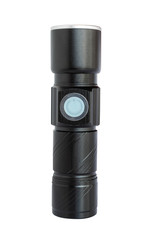 Close-up a small flashlight isolated on white background.