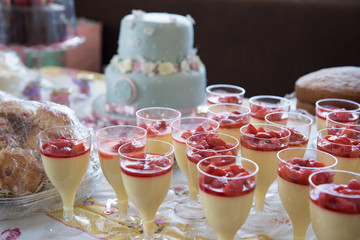 Christening Cake with icing and floral decoration