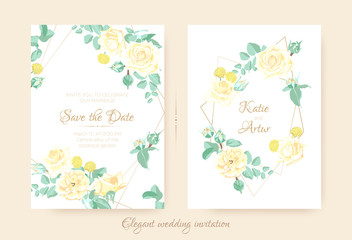 Romantic Invitation for Wedding Celebration.