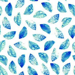 Fototapeta na wymiar seamless pattern with foliage watercolor