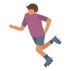 Man roller-skates icon. Isometric of man roller-skates vector icon for web design isolated on white background