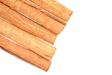 Cinnamon sticks isolated on the white background