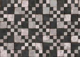 black and white old floor wall tiles bricks background