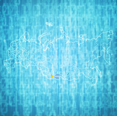 Tuva Oblast on administration map of russia