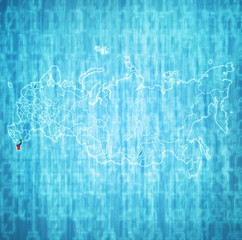 Dagestan on administration map of russia