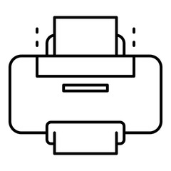 New printer icon. Outline new printer vector icon for web design isolated on white background