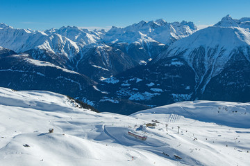 Skigebiet ob Bettmeralp, Goms, Wallis, Schweiz