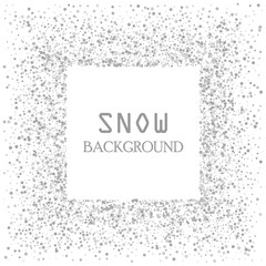 Falling glitter confetti. Vector silver dust, explosion isolated on white. Sparkling glitter border, festive frame.