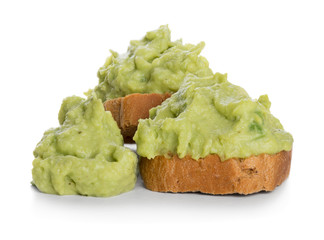 Canapes with bread and guacamole